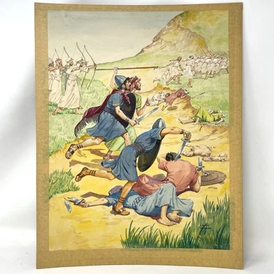 惠特曼框架托盘拼图原创绘画艺术Lajos Segner圣经基定敌人 — 第 1/4 张图片