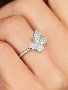 Traumhafter Ring Flowery By Wempe Statement, Schmetterling mit Brillianten - Bild 1 von 9