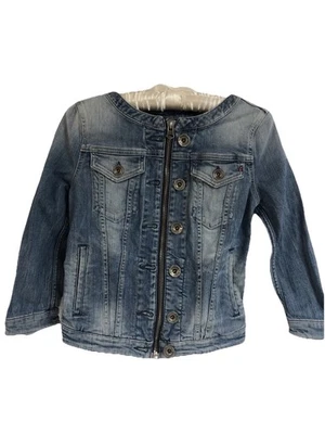 replay girls  Size XS  Blue jean jacket front zip Decorative Buttons - Image 1 of 4
