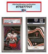2022 Panini Select Draft Picks 124 Patrick Mahomes II Purple Lazer Prizm PSA 10