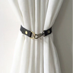 MINIMOTO Leather Curtain Tie Backs Rod Holder Drapery Tiebacks Window Holdbacks - Picture 1 of 3