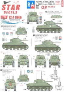 Star Decals 1/72 BRITISH ROYAL ARTILLERY IN NW EUROPE Part 2 O.P. TANKS - Picture 1 of 3