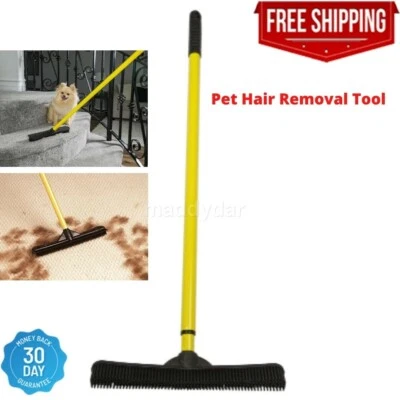 Sweepa Rubber Broom Evriholder FURemover Cat Dog Pet Hair Dust Carpet Rake New - Image 1 of 4