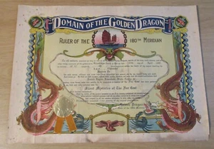 VTG 1939 DOMAIN of the GOLDEN DRAGON U.S. Navy Certificate-USS Chaumont~G2 - Picture 1 of 9