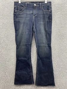 Simply Vera Wang Mid Rise Dark Wash Blue Denim Flare Jeans Womens Size 10 - Picture 1 of 9
