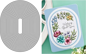 Oval Border Die Cuts for Card Making,Metal Cutting Dies Embossing Paper Dies for - Picture 1 of 12