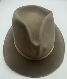 VTG Royal Stetson Brown Felt Fedora Hat 7 1/8 (Farley's) John Day, Oregon, USA - Picture 1 of 9