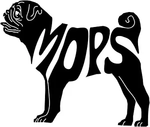 MOPS Autoaufkleber AUFKLEBER Schriftaufkleber Silhouette sticker - Bild 1 von 3