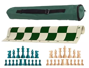 Juego de ajedrez de peso único Green Archer - bolsa de tablero con agua y piezas naturales - Imagen 1 de 5