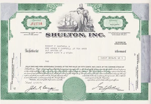 SHULTON INC - 2 shares 1971 - ETATS UNIS / USA common shares - Imagen 1 de 2
