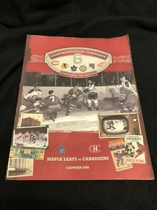 CONFRONTATION CLASSIQUE ORIGINAL 6 SALUTE LEAFS VS CANADIENS SOUVENIR BROCHURE  - Foto 1 di 1
