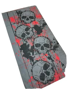 Cuello Gaitor Multidireccional Desgaste Sin costuras Diseños de calavera Gris Negro y Rojo NUEVO - Imagen 1 de 10