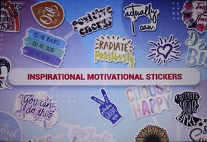 100PC Motivational Vinyl Stickers Positive Inspirational Affirmative Crafts NIP - Picture 1 of 11
