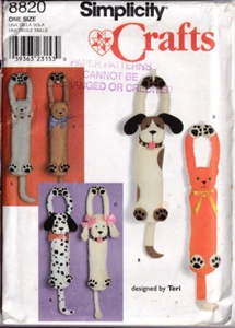 Simplicity Bag Holders Dispenser Sewing Pattern One size 6 animal designs - Picture 1 of 3