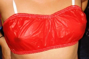 NEW Adult Red PVC Vinyl Plastic Top S-XL - Picture 1 of 4