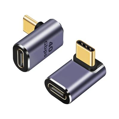 2Pack Right Angle USB Type-C Adapter 90 Degree Male to Female Extension Adapter - Image 1 of 4