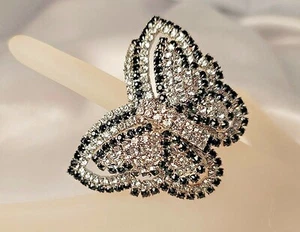 RHINESTONE CRYSTAL BUTTERFLY RING - Picture 1 of 3