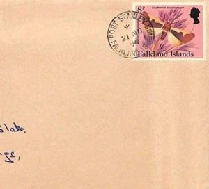 FALKLAND ISLANDS Commercial Air Mail INSECT MOTH Cover FARMING Surrey 1984 SS192 - Picture 1 of 3