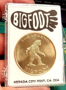 Bigfoot The Legend Souvenir Brass Coin token w/ Sasquatch & other names on back  - Picture 1 of 4