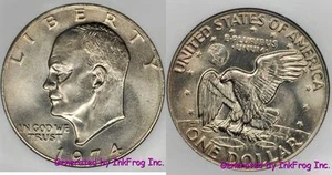 Eisenhower Dollar Choice Bu 1974 sin precio base - Imagen 1 de 1