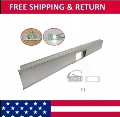 Parachoques trasero de acero con luz de placa de licencia para Dodge D100/150/250 1972-93 Foto 1 de 4