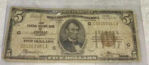 USA 5 Dollar 1929G Chicago, IL. Brown Seal #G03363461A - Picture 1 of 2