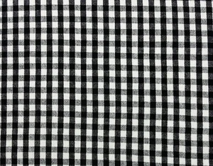 P KAUFMANN LOGAN CHECK DOMINO BLACK WOVEN LINEN MULTIUSE FABRIC BY YARD 54"W - Picture 1 of 6