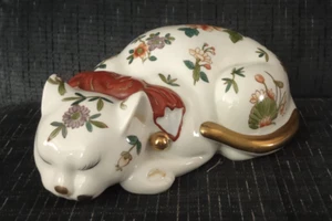Frederick Cooper de Chicago - Gato japonés floral de porcelana - Imagen 1 de 5