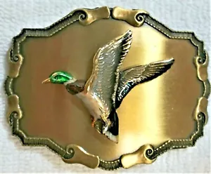1977 1978 Raintree DUCK Flying Hunter Hunting Belt Buckle Rare C All Pics - Picture 1 of 6