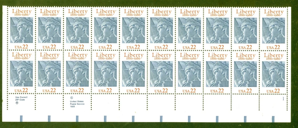 US 2224 Statue of Liberty, Plate Block/20, Mint NH - Image 1 of 1