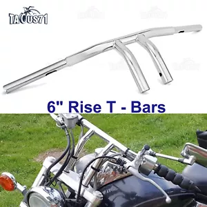 6" Rise T-Bar Handlebar 1.25" Fat Bar For Harley Sportster XL Softail Dyna Glide - Bild 1 von 6