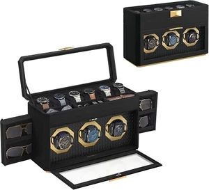 Colección RONNE - Caja Reloj 9 Ranuras, Vitrina Reloj Vertical con Cristal con... - Imagen 1 de 5