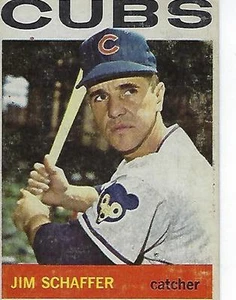 JIM SCHAFFER FIRMADO 1964 TOPPS #359 - CHICAGO CUBS - Imagen 1 de 1