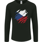 Torn Czechia Flag Czech Republic Day Football Mens Long Sleeve T-Shirt