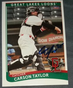 Carson Taylor Signed 2021 Great Lakes Loons Auto Card Los Angeles Dodgers