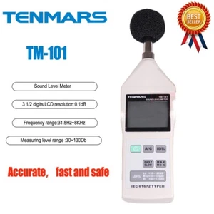 Probador medidor de ruido de nivel de sonido Tenmars TM-101 30~130dB nuevo # - Imagen 1 de 5