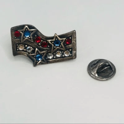 Chico’s Patriótico Rojo Blanco y Azul Piedra Pin Solapa Sombrero Pin Fuera de Julio América Foto 1 de 4