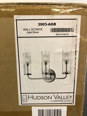 Hudson Valley Lighting Wentworth 3 光梳妆台 - 老黄铜 (16 英寸宽) — 第 1/4 张图片