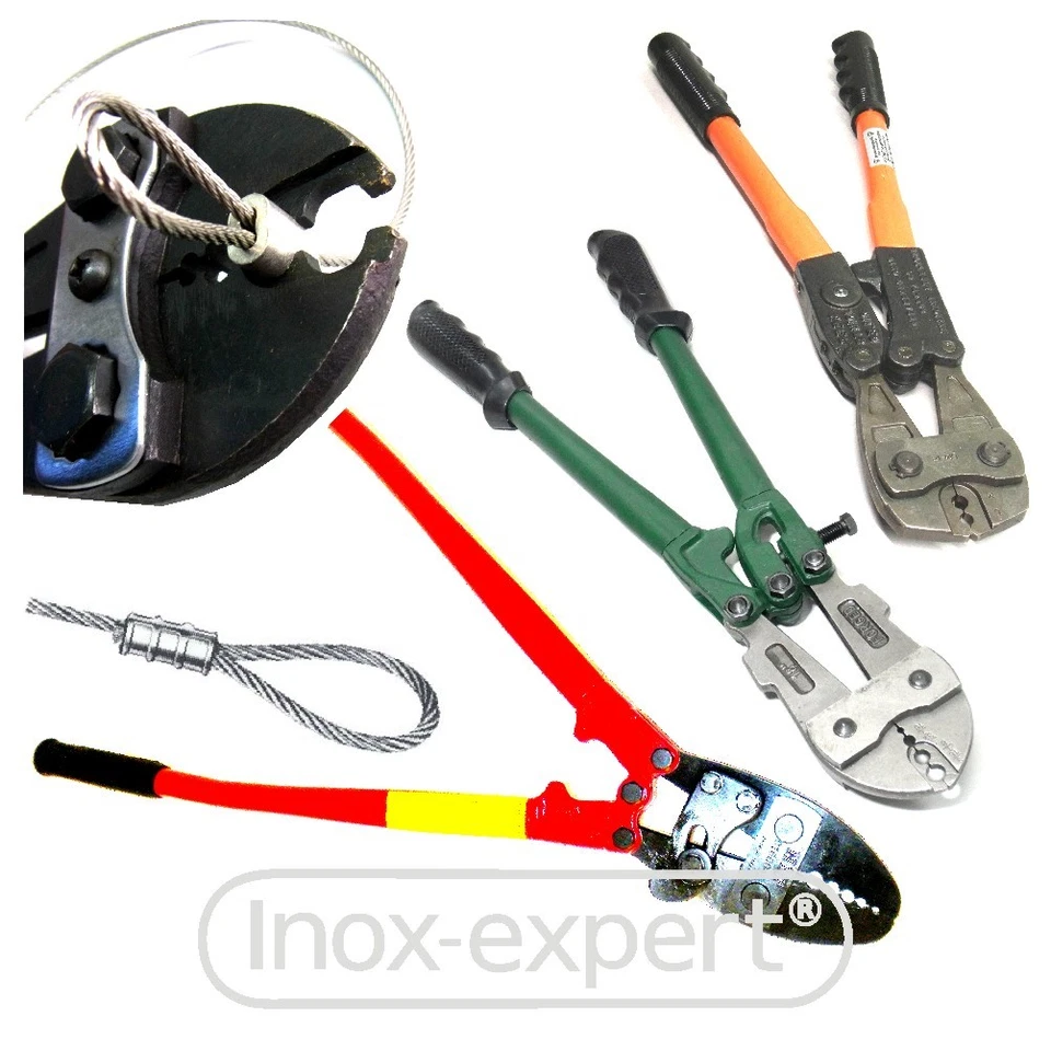 INOX-EXPERT Presszange für Nicopress Hülsen Quetschzange Crimpzange Quetsch-Werkzeug Press