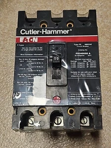 Disyuntor Cutler Hammer Eaton FS340050A 50AMP 480VAC - NUEVO - Imagen 1 de 8