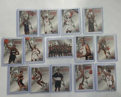 1996 Fleer Skybox USA Olympic NBA Basketball Team Card Dream Complete Set 1-14 - Imagem 1 de 4