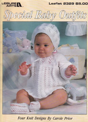 Special Outfits for Baby Four to Knit Leisure Arts Leaflet 2329 - Image 1 of 4