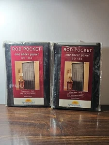 Lot of 2 Sheer Curtain Panels 60 x 84 New Springmaid Belgian Textural Polyester - Picture 1 of 4