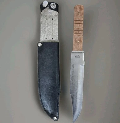 Vtg Sabre 631 Original Bowie Knife W/ Wood Handle & Original Sheath - Image 1 of 4