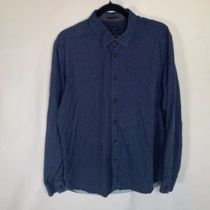 Ted Baker London Finsbur langärmliges geknöpftes Herrenhemd Größe 6 marineblau geblümt - Bild 1 von 15