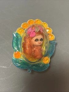 Vintage 1967 Mattel Liddle Kiddle Jewelry Orange Flower Locket Brooch Pin - Picture 1 of 4