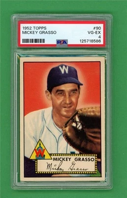 1952 Topps #90 Mickey Grasso *** CENTERED *** PSA VG-EX 4 ** Washington Senators - Image 1 of 2