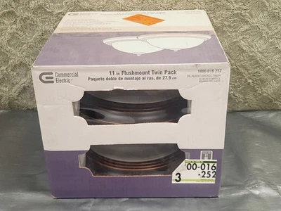 ELÉCTRICO COMERCIAL 11 pulgadas Montaje empotrado de bronce frotado con aceite de 1 luz con esmerilado *NUEVO Foto 1 de 4