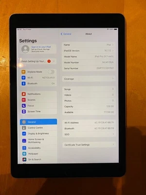 Apple iPad Pro 1st Gen. 128GB, Wi-Fi, 9.7 in - Space Grey - Image 1 of 4