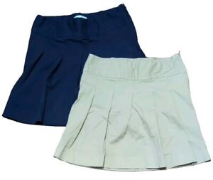 The Childrens Place Girl’s Khaki/Beige & Navy School Uniform Skort Skirts Size 6